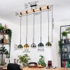 Koyoto Hängeleuchte Glas 15 cm Naturfarben, Schwarz, 5-flammig