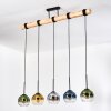 Koyoto Hängeleuchte Glas 15 cm Naturfarben, Schwarz, 5-flammig