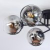 Ripoll Deckenleuchte Glas 15 cm Chrom, Klar, Rauchfarben, 6-flammig