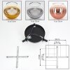 Koyoto Deckenleuchte Glas 15 cm Chrom, Klar, Kupferfarben, Rauchfarben, 3-flammig
