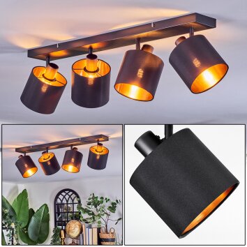 Alsen Deckenleuchte Schwarz, 4-flammig