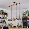 Koyoto Hängeleuchte Glas 15 cm Naturfarben, Schwarz, 5-flammig