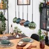 Koyoto Hängeleuchte Glas 15 cm Naturfarben, Schwarz, 5-flammig