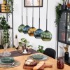Koyoto Hängeleuchte Glas 15 cm Naturfarben, Schwarz, 5-flammig