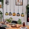 Koyoto Hängeleuchte Glas 15 cm Naturfarben, Schwarz, 5-flammig