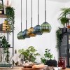 Koyoto Hängeleuchte Glas 15 cm Naturfarben, Schwarz, 5-flammig
