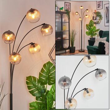 Koyoto Stehleuchte Glas 15 cm Bernsteinfarben, Klar, Rauchfarben, 5-flammig