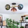 Gastor Deckenleuchte Glas 15 cm Gold, Schwarz, 3-flammig