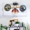 Gastor Deckenleuchte Glas 15 cm Gold, Schwarz, 3-flammig