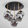 Ripoll Deckenleuchte Glas 15 cm Messing, Schwarz, 5-flammig