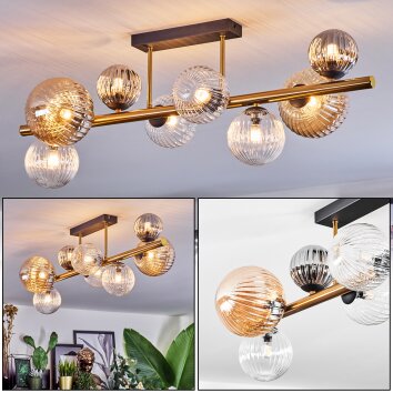 Chehalis Deckenleuchte Glas 10 cm, 12 cm, 15 cm Gold, Schwarz, 8-flammig Chehalis Deckenleuchte Glas 10 cm, 12 cm, 15 cm Gold, Schwarz, 8-flammig