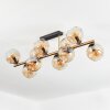 Ripoll Deckenleuchte Glas 15 cm Gold, Schwarz, 10-flammig