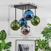 Gastor Deckenleuchte Glas 15 cm Blau, Chrom, Grün, Rauchfarben, 5-flammig