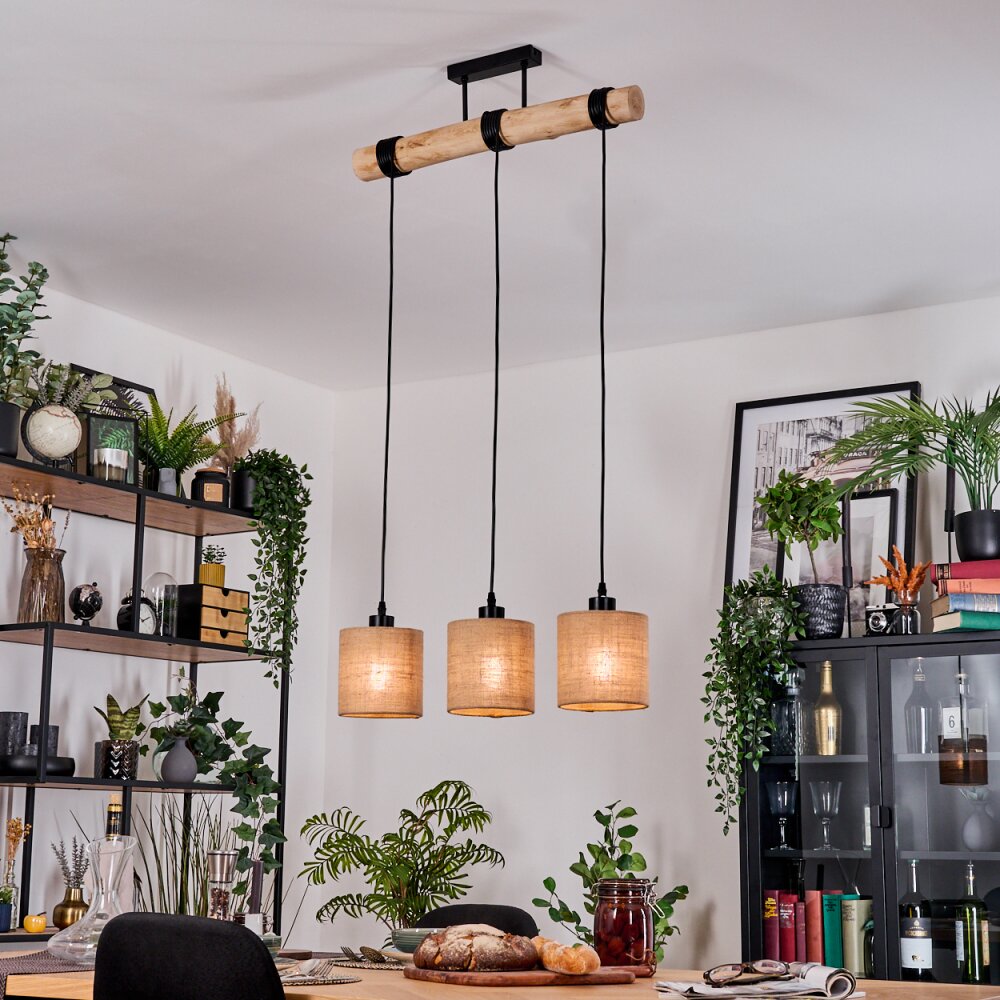 Soungou Hängeleuchte Naturfarben, Schwarz, 3-flammig main product photo