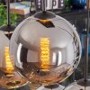 Koyoto Hängeleuchte Glas 20 cm Chrom, Rauchfarben, 6-flammig