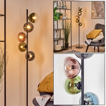 Gastor Stehleuchte Glas 15 cm Blau, Grün, Klar, Kupferfarben, 5-flammig