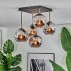 Ripoll Deckenleuchte Glas 15 cm Gold, Schwarz, 5-flammig