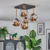 Ripoll Deckenleuchte Glas 15 cm Gold, Schwarz, 5-flammig