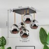 Ripoll Deckenleuchte Glas 15 cm Gold, Schwarz, 5-flammig