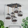 Ripoll Deckenleuchte Glas 15 cm Gold, Schwarz, 5-flammig