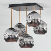 Ripoll Deckenleuchte Glas 15 cm Gold, Schwarz, 5-flammig