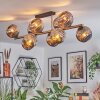 Ripoll Deckenleuchte Glas 15 cm Gold, Schwarz, 10-flammig