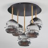 Ripoll Deckenleuchte Glas 15 cm Messing, Schwarz, 5-flammig