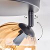 Koyoto Deckenleuchte Glas 15 cm Bernsteinfarben, 3-flammig