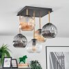 Ripoll Deckenleuchte Glas 15 cm Gold, Schwarz, 5-flammig