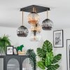 Ripoll Deckenleuchte Glas 15 cm Gold, Schwarz, 5-flammig