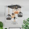 Ripoll Deckenleuchte Glas 15 cm Gold, Schwarz, 5-flammig