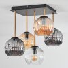 Ripoll Deckenleuchte Glas 15 cm Gold, Schwarz, 5-flammig