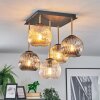Ripoll Deckenleuchte Glas 15 cm Gold, Schwarz, 5-flammig