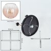 Koyoto Deckenleuchte Glas 15 cm Messing, Schwarz, 5-flammig