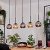 Ripoll Hängeleuchte Glas 15 cm Naturfarben, Schwarz, 5-flammig