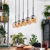 Koyoto Hängeleuchte Glas 15 cm Naturfarben, Schwarz, 5-flammig