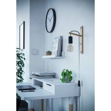 EGLO POCKLEY Wandleuchte Braun, Schwarz, 1-flammig