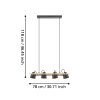 EGLO HORNWOOD-Z Hängeleuchte LED Braun, Schwarz, 4-flammig, Farbwechsler