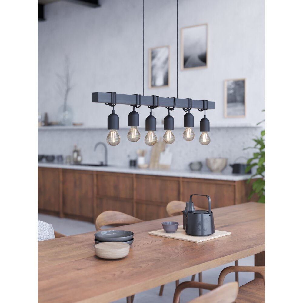 EGLO TOWNSHEND Hängeleuchte Schwarz, 6-flammig main product photo