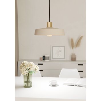 EGLO VALDIOLA Hängeleuchte Messing, Sandfarben