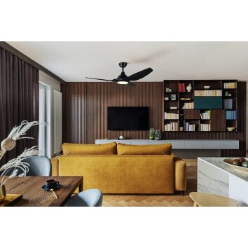 EGLO TUNITAS Deckenventilator LED Schwarz, Fernbedienung, Farbwechsler