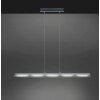 Leuchten Direkt LOLAsmart-NELE Pendelleuchte LED Nickel-Matt, 5-flammig, Fernbedienung, Farbwechsler
