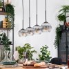 Koyoto Hängeleuchte Glas 15 cm Naturfarben, Schwarz, 4-flammig
