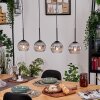 Koyoto Hängeleuchte Glas 15 cm Naturfarben, Schwarz, 4-flammig