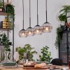 Koyoto Hängeleuchte Glas 15 cm Naturfarben, Schwarz, 4-flammig