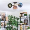 Koyoto Deckenleuchte Glas 15 cm Gold, Schwarz, 3-flammig