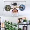 Koyoto Deckenleuchte Glas 15 cm Gold, Schwarz, 3-flammig