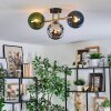 Gastor Deckenleuchte Glas 15 cm Gold, Schwarz, 3-flammig