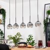 Ripoll Hängeleuchte Glas 15 cm Naturfarben, Schwarz, 5-flammig