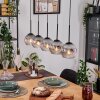 Ripoll Hängeleuchte Glas 15 cm Naturfarben, Schwarz, 5-flammig
